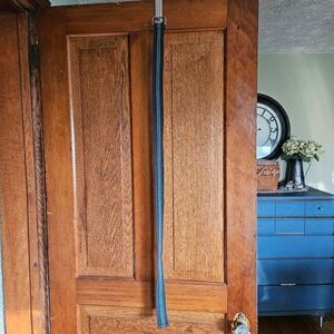 Men’s Black Belt with Turquoise Stripes  Waist Size 32–34  43” Total Length